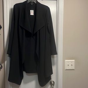 Beautiful black long sleeve front-drape coat